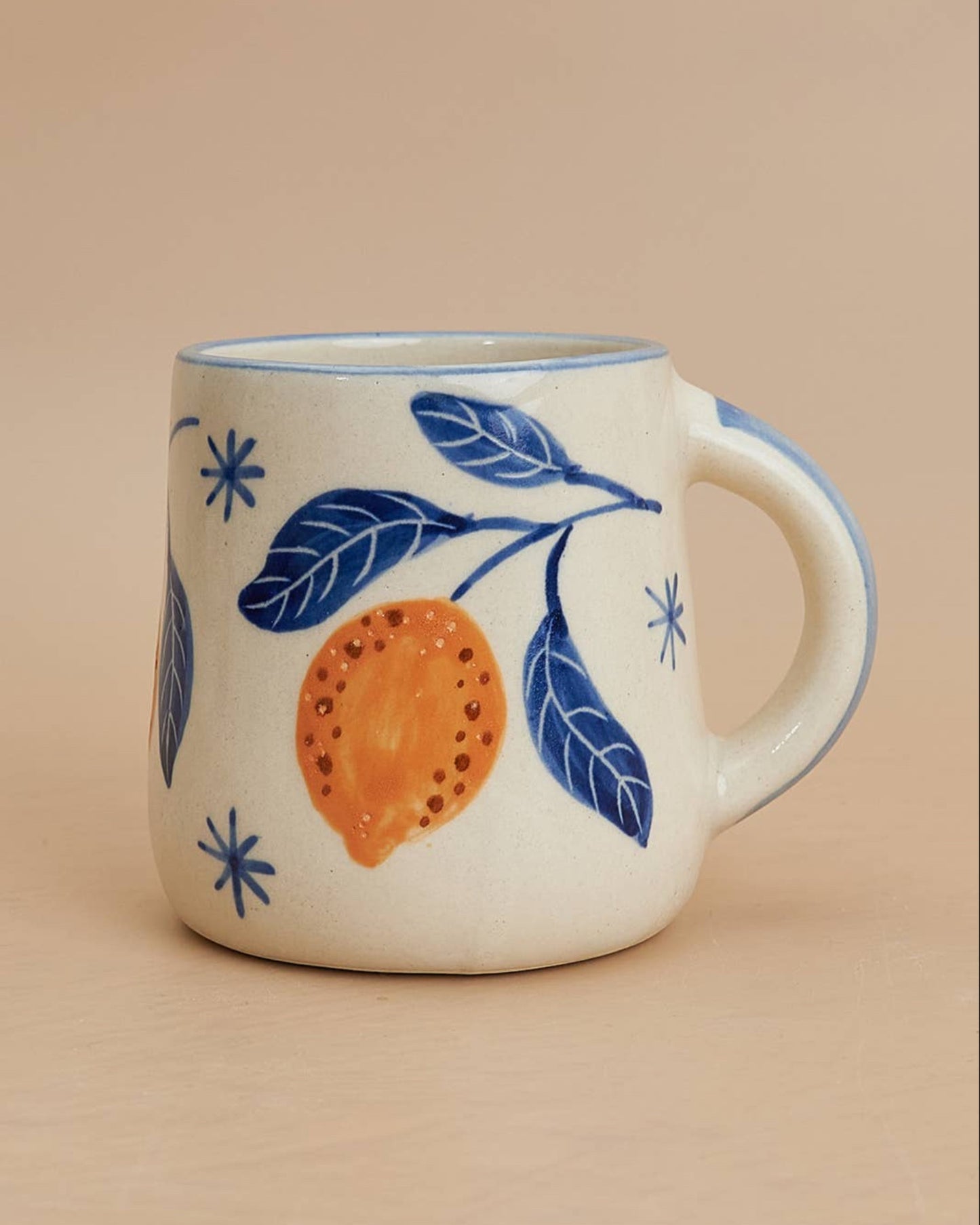 Stoneware Mug in Blue Lemon